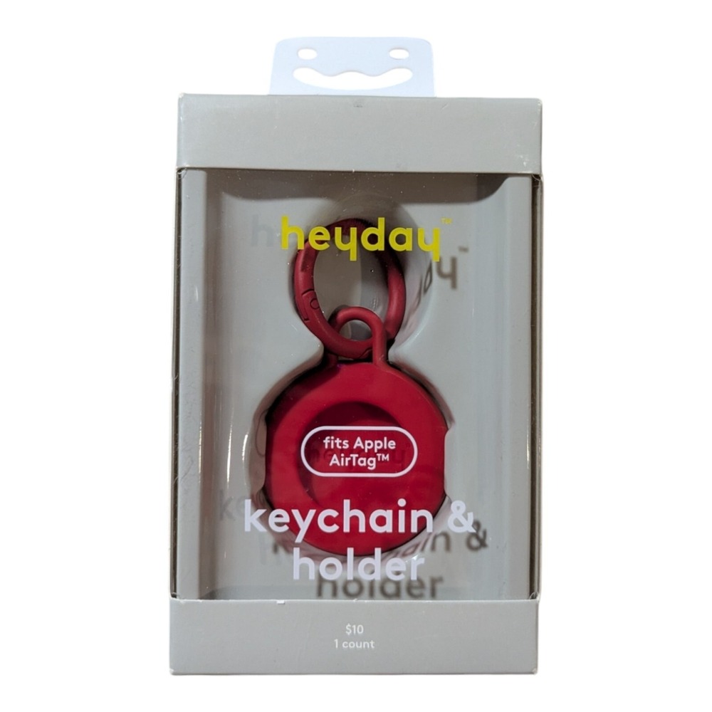 F9. Heyday AirTag Silicone Keychain - heyday Red‎